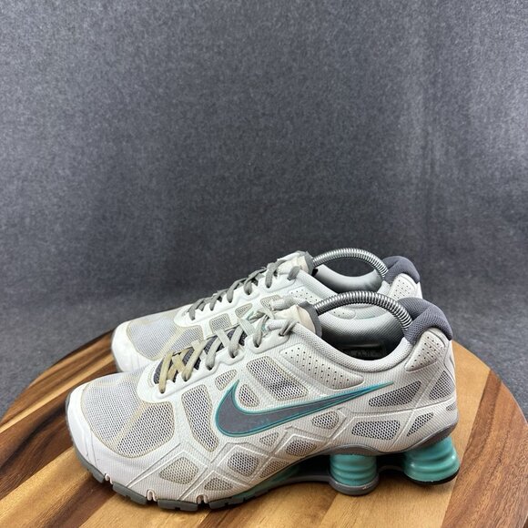 Nike Women’s 11 Shox Turbo 12 style 454165-014 Platinum Grey Turquoise Gray - Picture 7 of 11